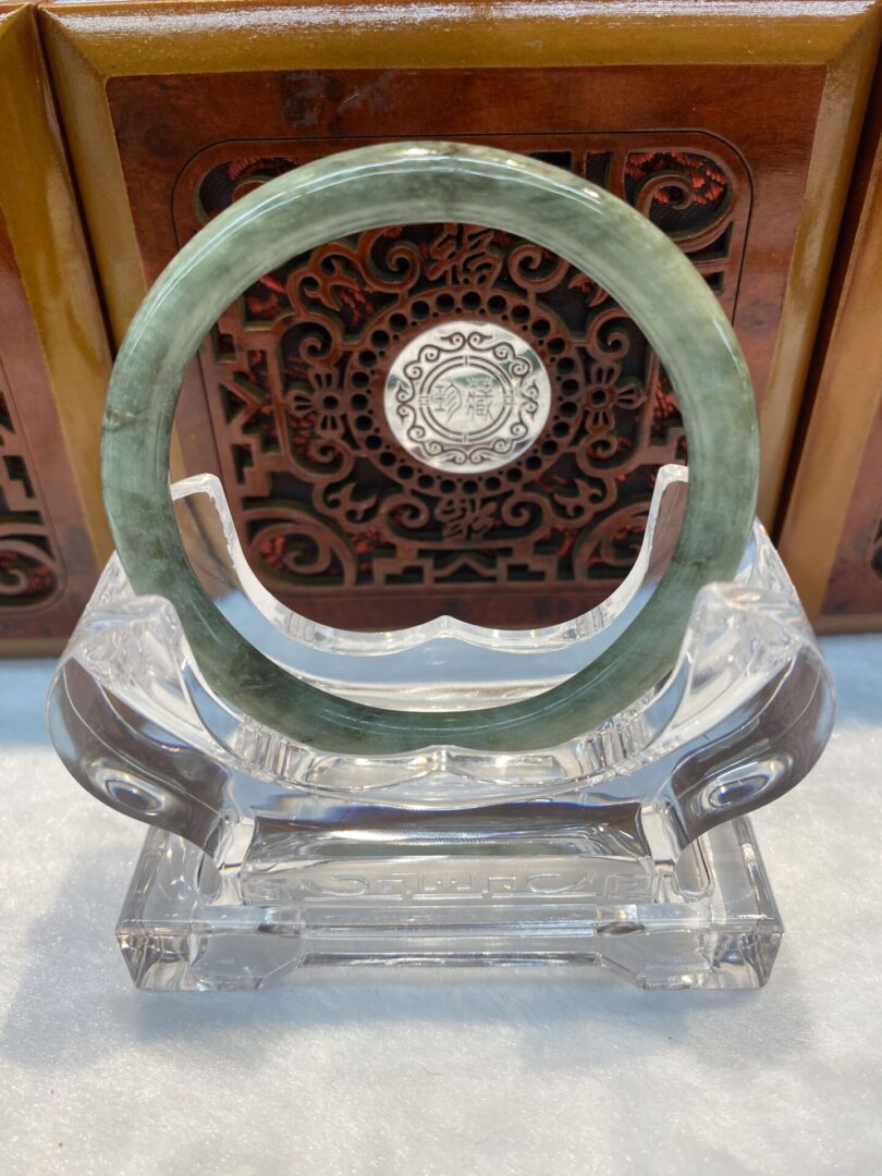 Certified Real Jade Bangle (Jadeite) #2002887size 57mm