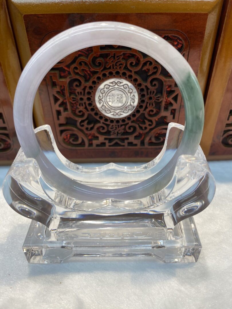 Certified Real Jade Bangle (Jadeite) #2002430 size 61mm