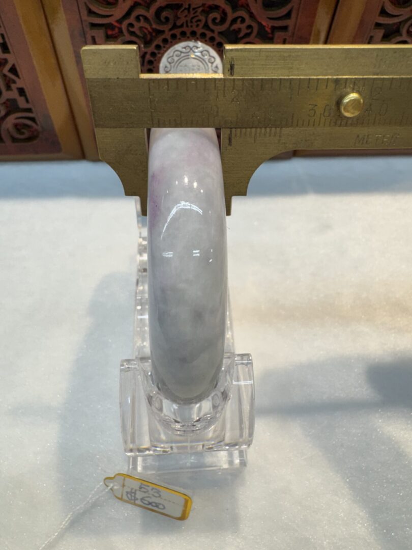 Certified Real Jade Bangle (Jadeite) #4003349 size 53mm - Image 7