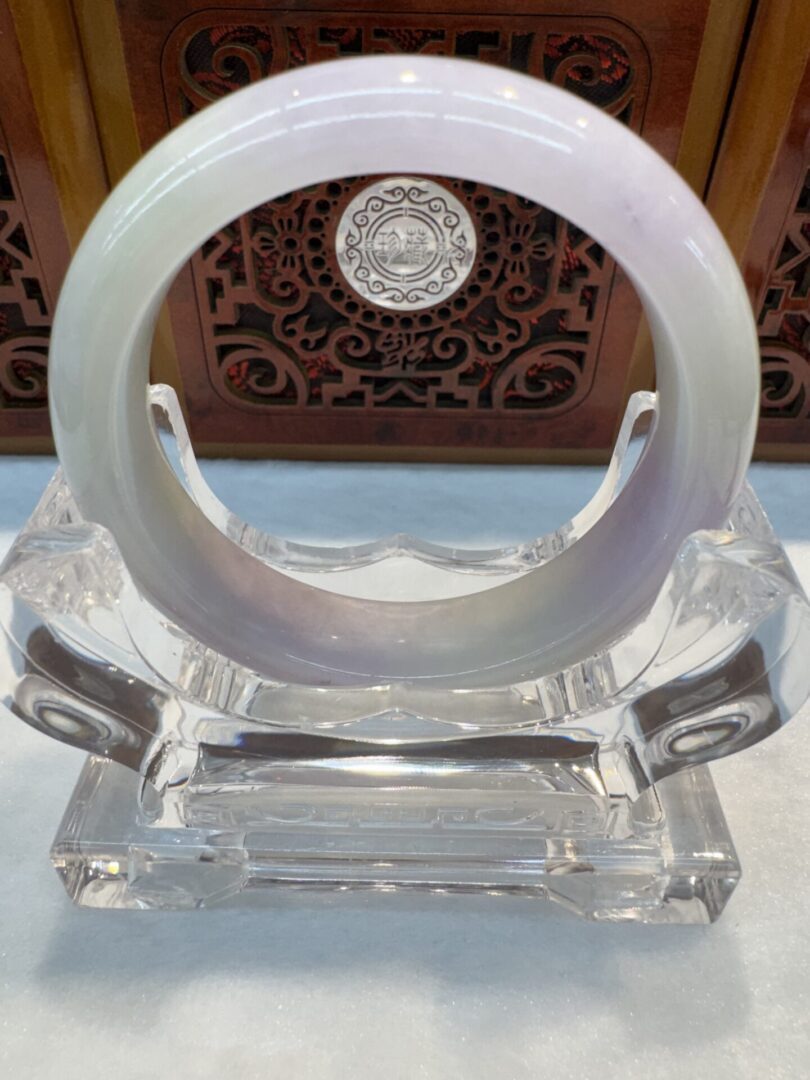 Certified Real Jade Bangle (Jadeite) #4003346 size 53mm