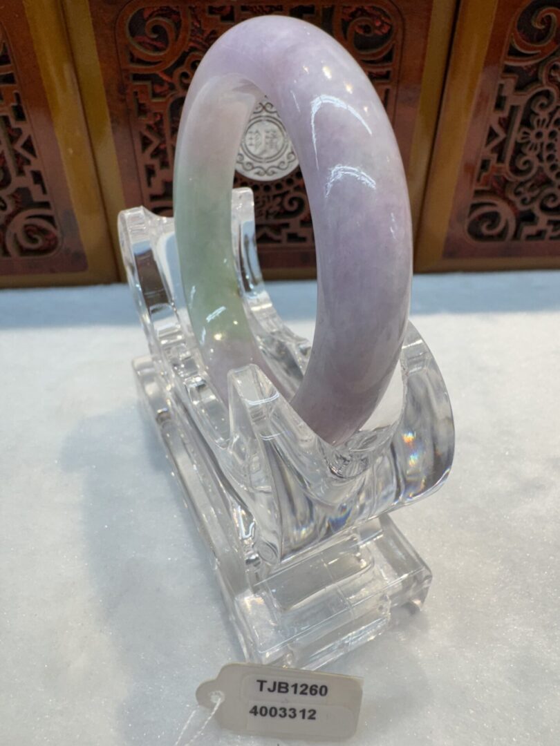 Certified Real Jade Bangle (Jadeite) #4003312 size 53mm - Image 6