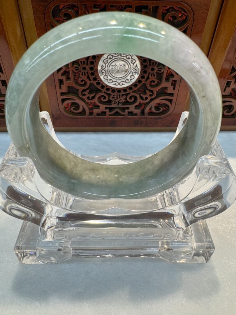Certified Real Jade Bangle (Jadeite) #4003331 size 53mm