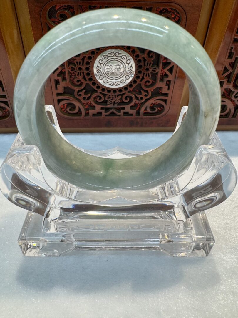 Certified Real Jade Bangle (Jadeite) #4003331 size 53mm - Image 4
