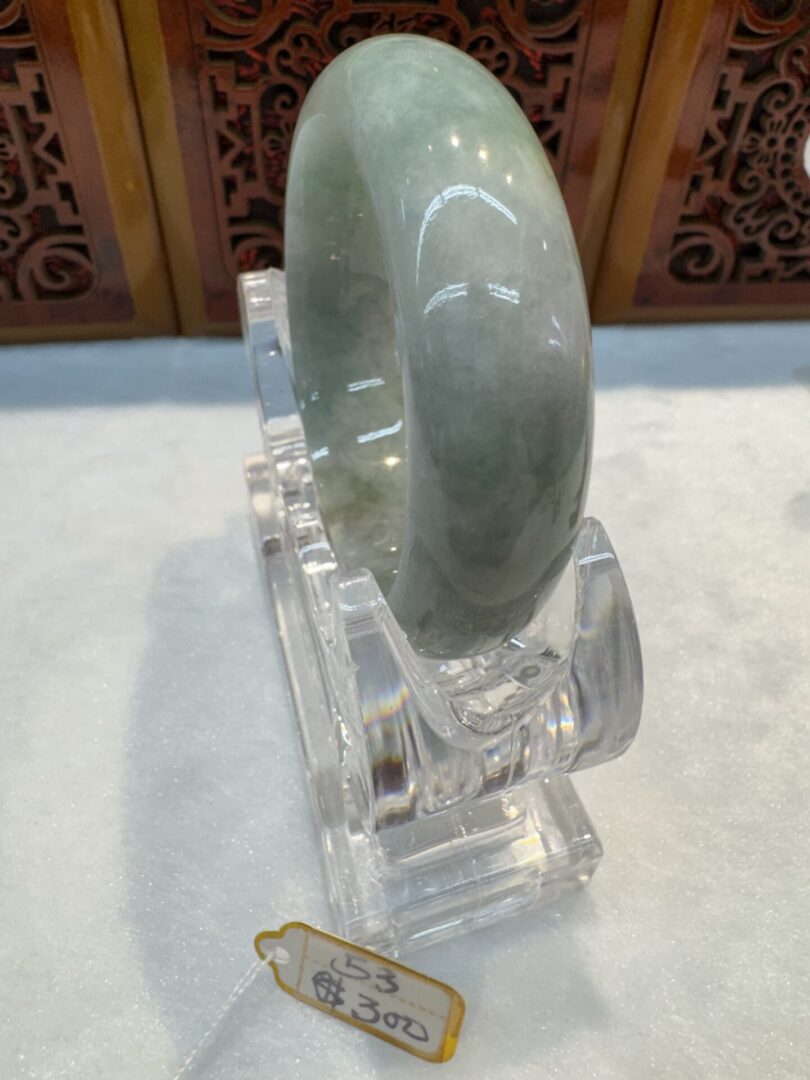 Certified Real Jade Bangle (Jadeite) #4003331 size 53mm - Image 6