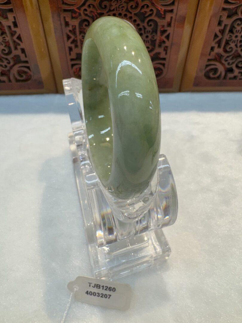 Certified Real Jade Bangle (Jadeite) #4003207 size 53mm - Image 6