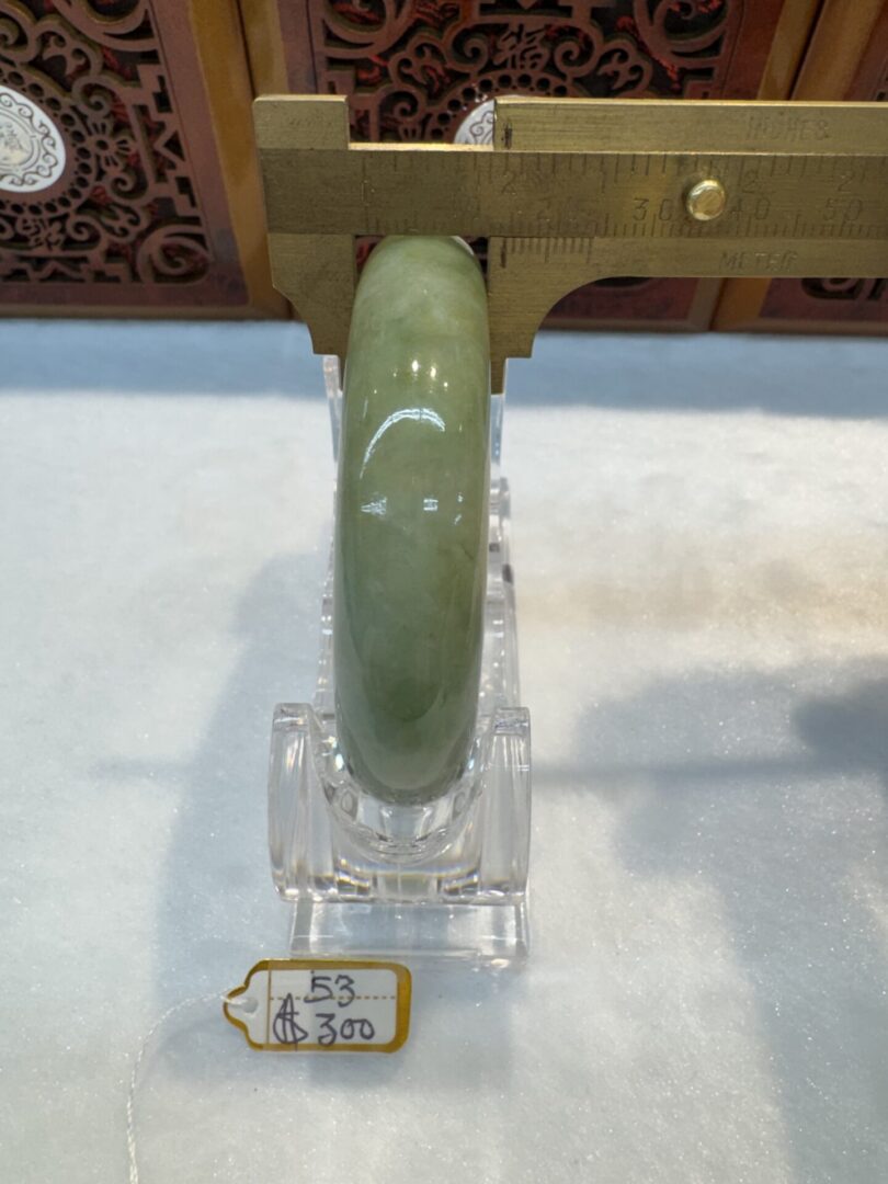 Certified Real Jade Bangle (Jadeite) #4003207 size 53mm - Image 7