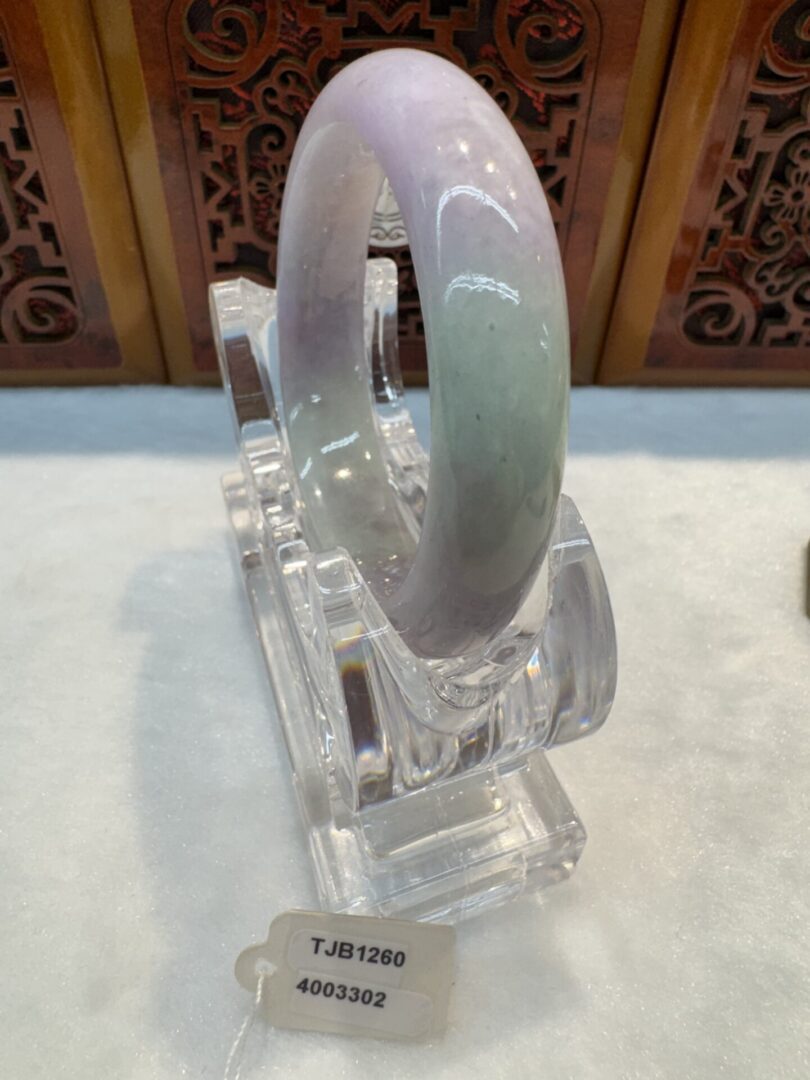Certified Real Jade Bangle (Jadeite) #4003302 size 53mm - Image 6