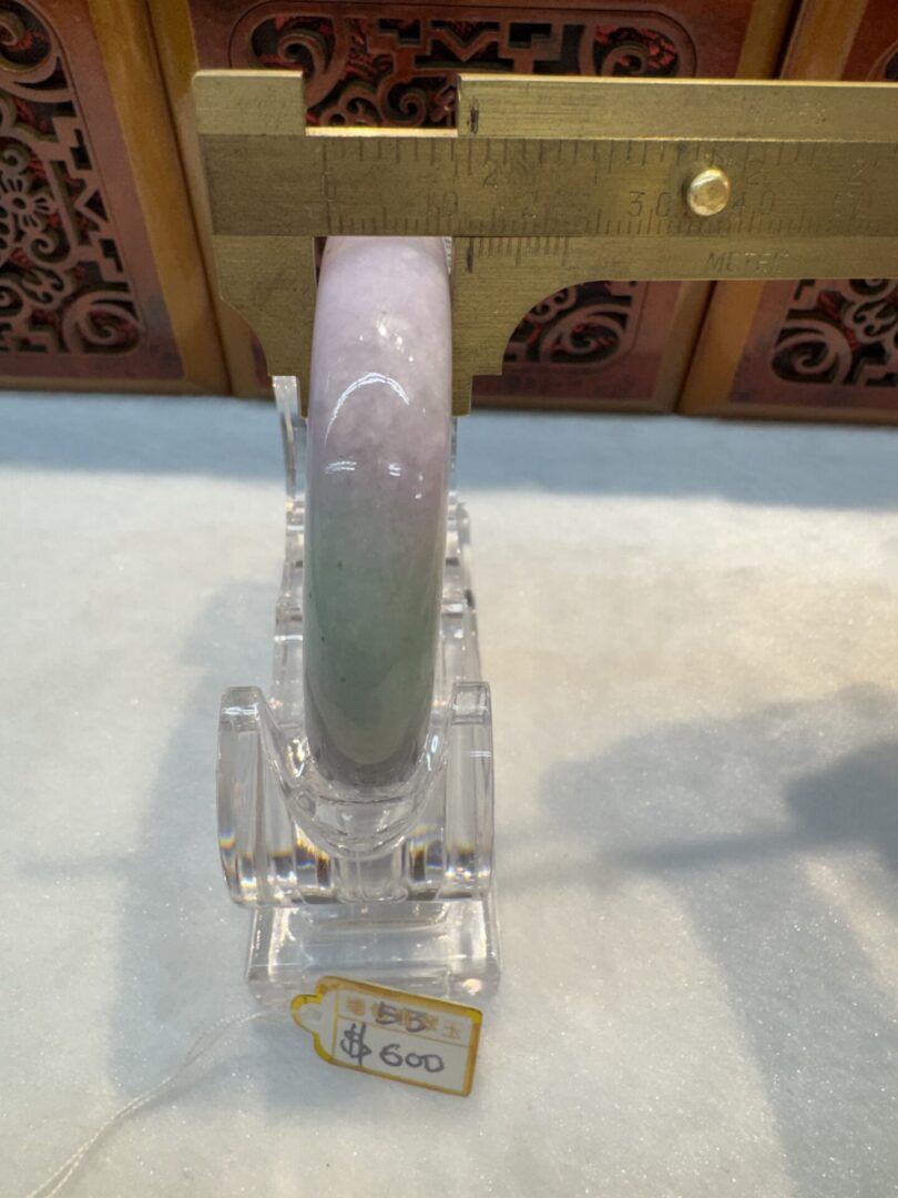 Certified Real Jade Bangle (Jadeite) #4003302 size 53mm - Image 7
