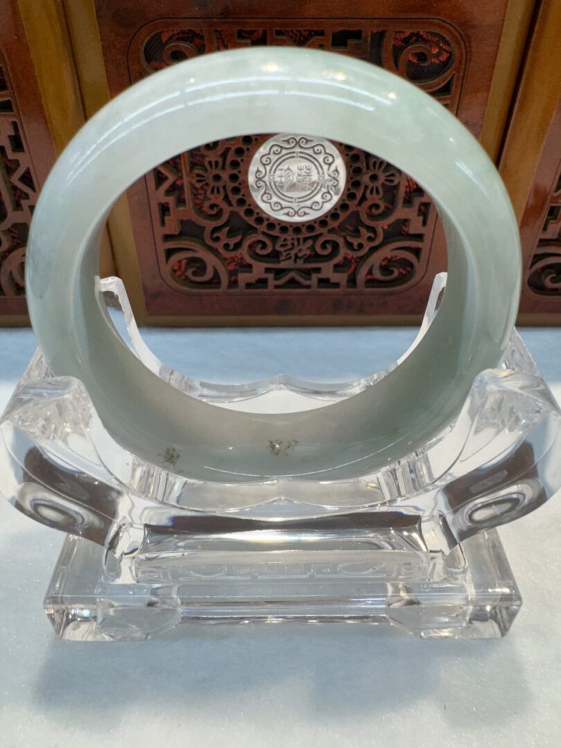 Certified Real Jade Bangle (Jadeite) #4003296 size 53mm