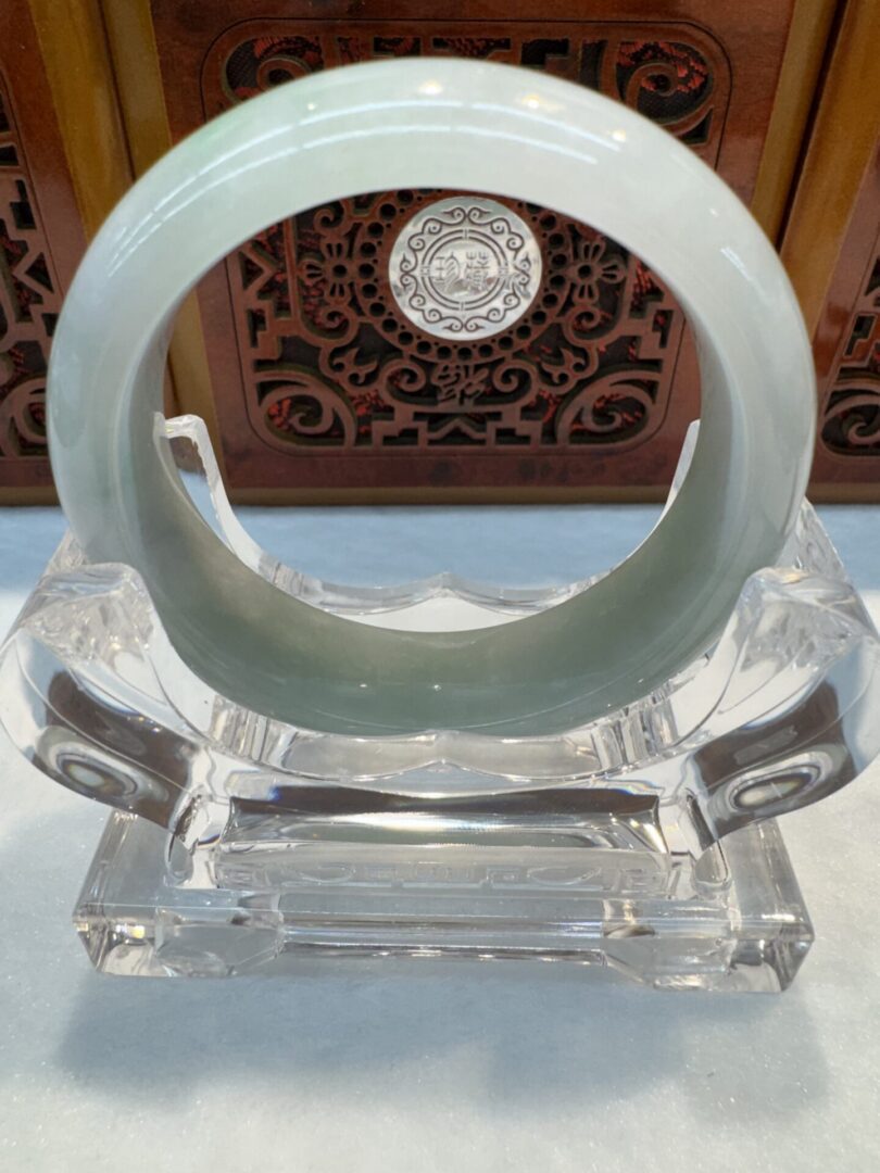 Certified Real Jade Bangle (Jadeite) #4003296 size 53mm - Image 4