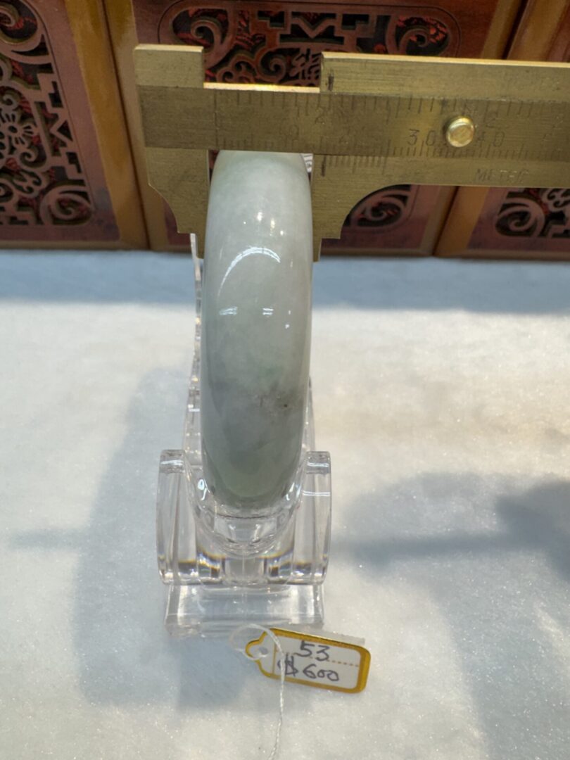 Certified Real Jade Bangle (Jadeite) #4003296 size 53mm - Image 7