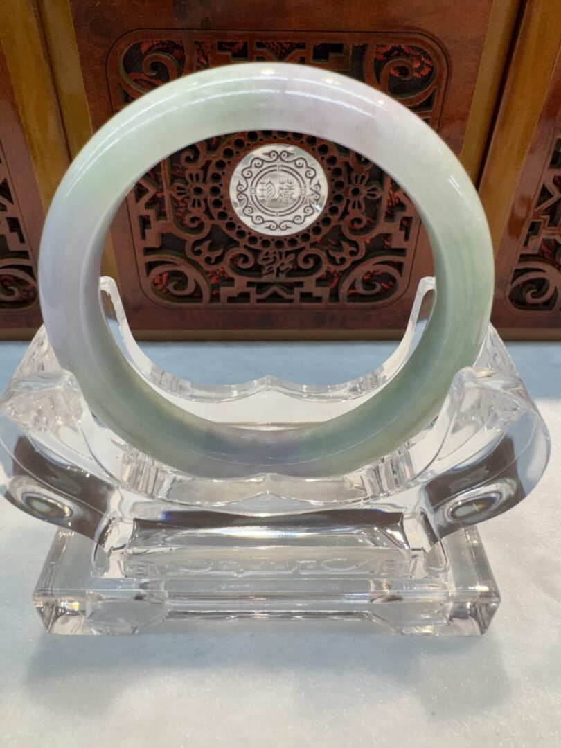 Certified Real Jade Bangle (Jadeite) #4003324 size 53mm