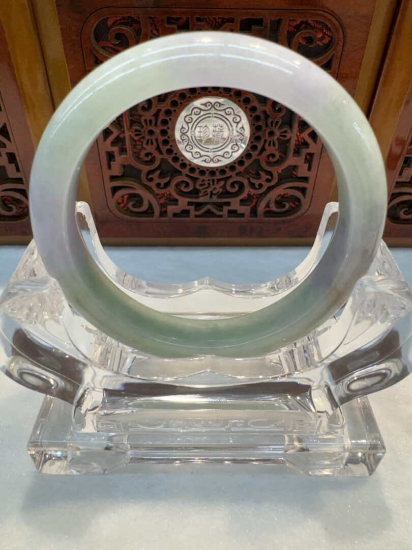 Certified Real Jade Bangle (Jadeite) #4003324 size 53mm - Image 4