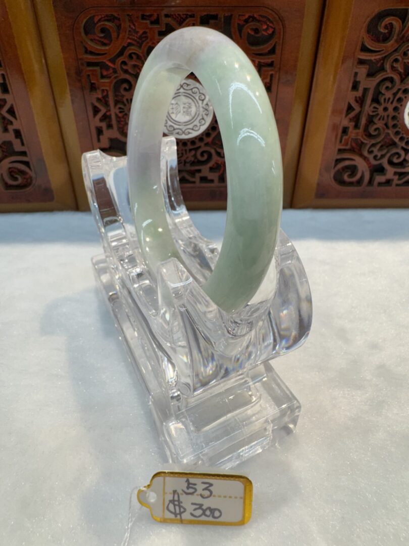 Certified Real Jade Bangle (Jadeite) #4003324 size 53mm - Image 6