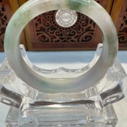 Certified Real Jade Bangle (Jadeite) #4003307 size 53mm