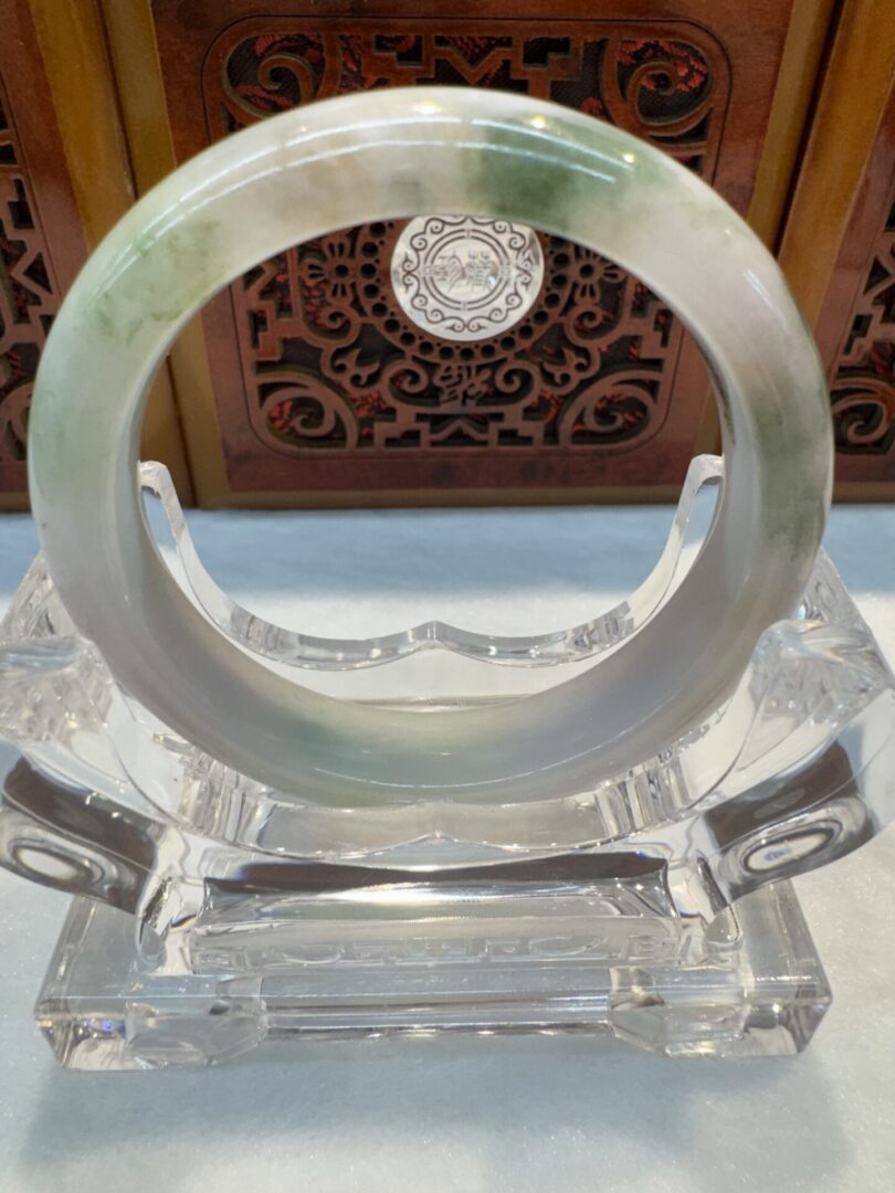 Certified Real Jade Bangle (Jadeite) #4003307 size 53mm