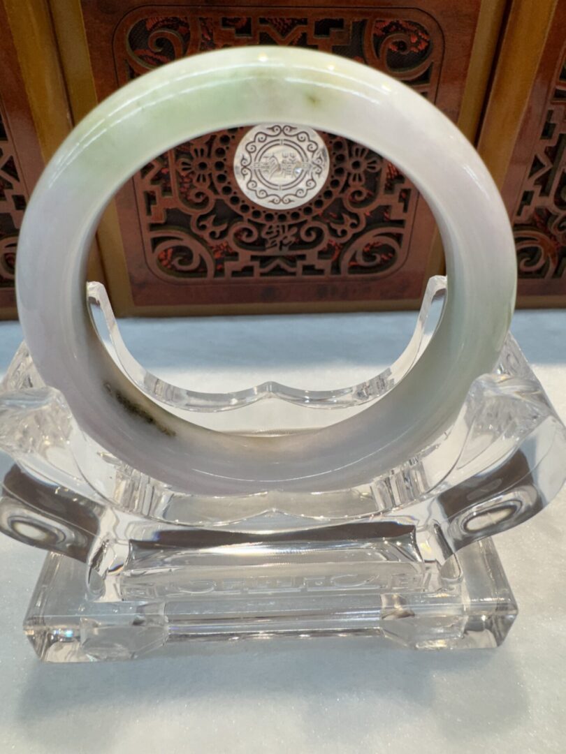 Certified Real Jade Bangle (Jadeite) #4003307 size 53mm - Image 4