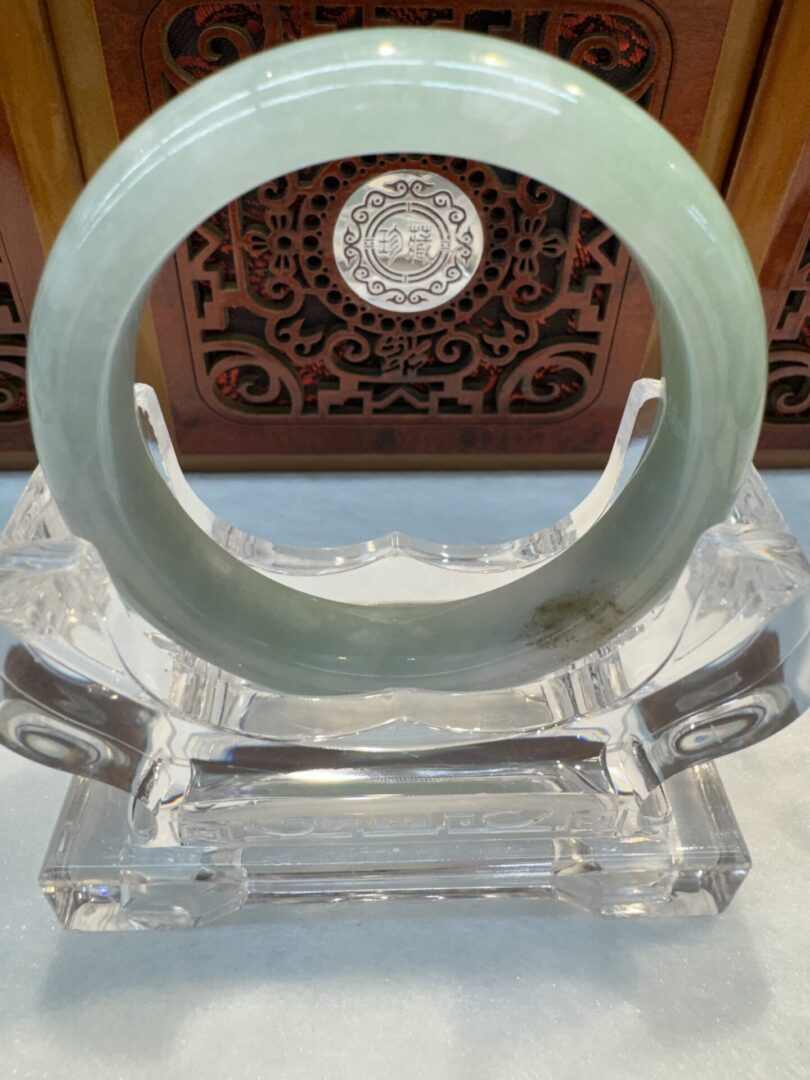 Certified Real Jade Bangle (Jadeite) #4003306 size 53mm - Image 4