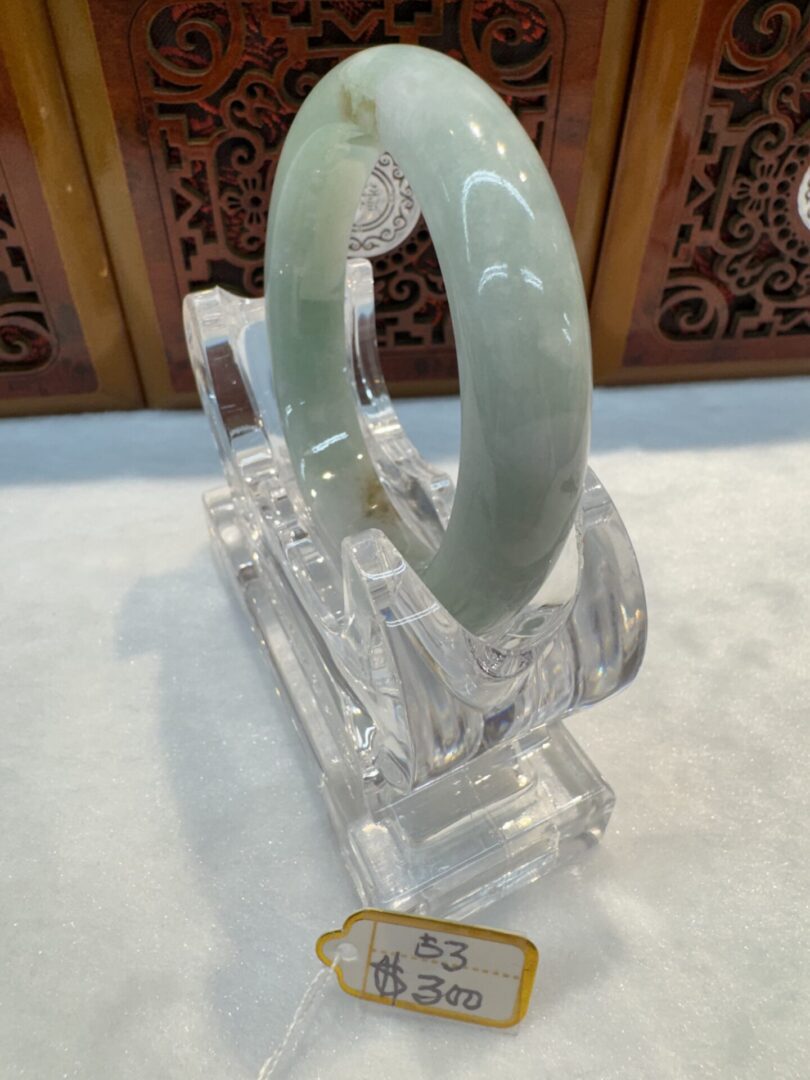 Certified Real Jade Bangle (Jadeite) #4003306 size 53mm - Image 6