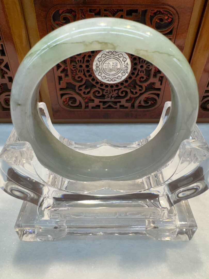 Certified Real Jade Bangle (Jadeite) #4003335 size 53mm