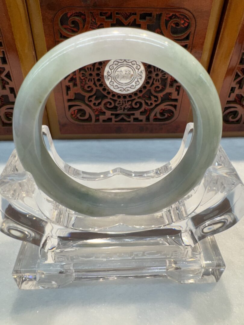 Certified Real Jade Bangle (Jadeite) #4003341 size 53mm