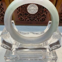 Certified Real Jade Bangle (Jadeite) #4003250 size 53mm