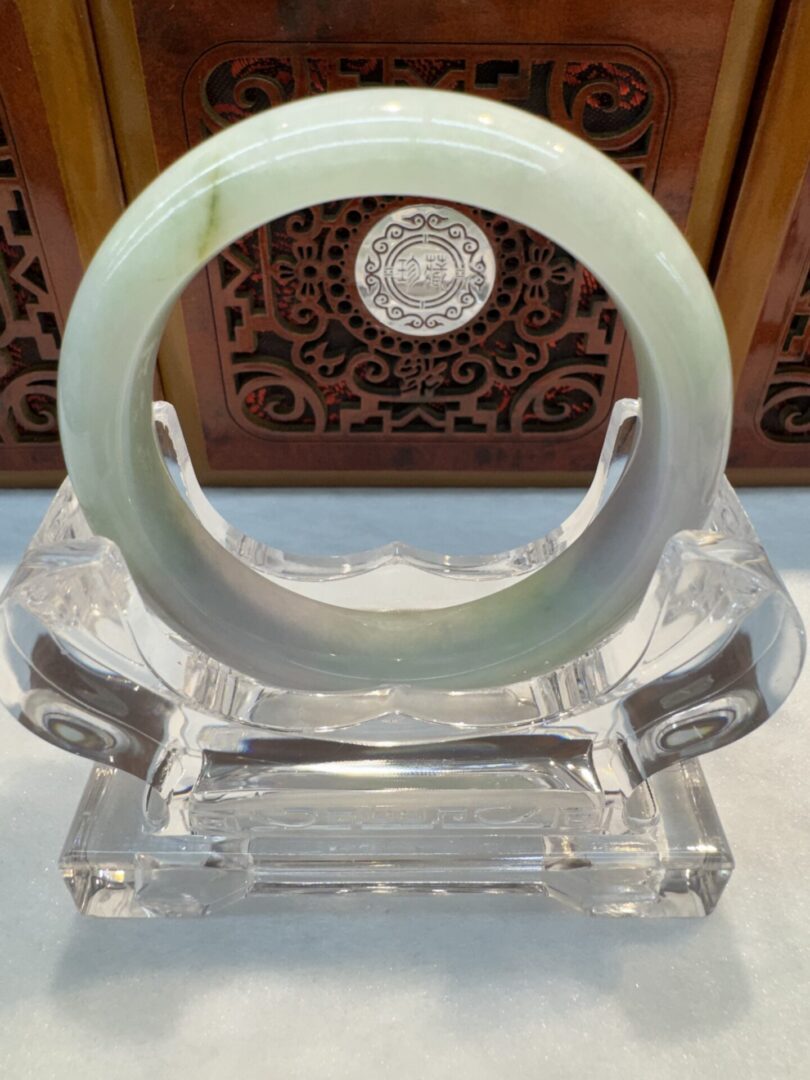 Certified Real Jade Bangle (Jadeite) #4003340 size 53mm
