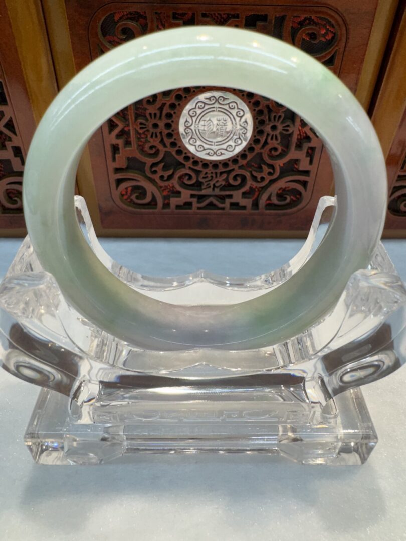 Certified Real Jade Bangle (Jadeite) #4003340 size 53mm - Image 4