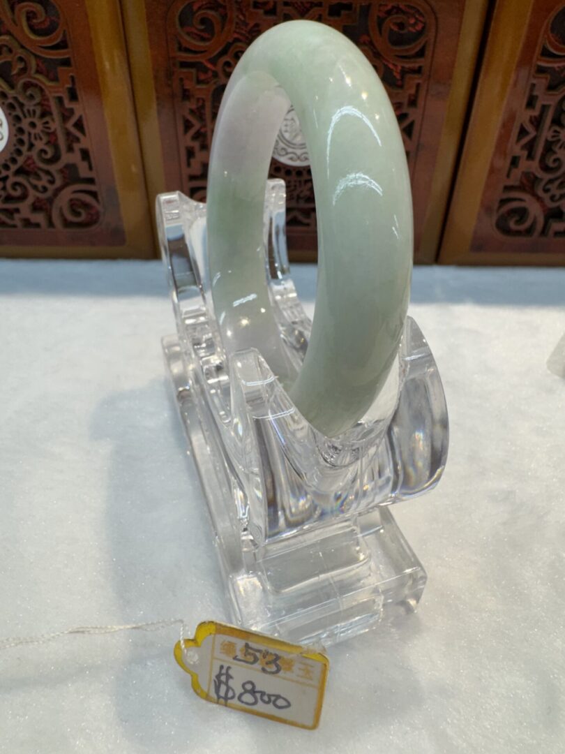 Certified Real Jade Bangle (Jadeite) #4003340 size 53mm - Image 6