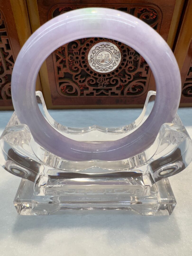 Certified Real Jade Bangle (Jadeite) #4003315 size 53mm - Image 3