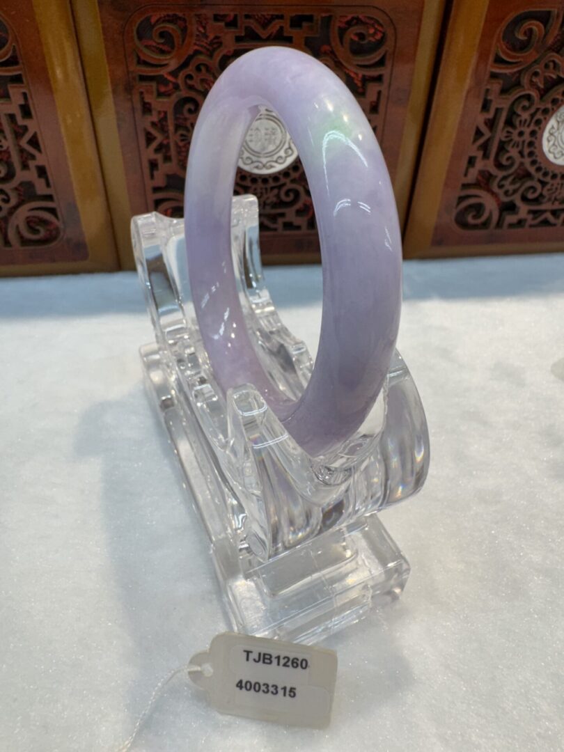 Certified Real Jade Bangle (Jadeite) #4003315 size 53mm - Image 6