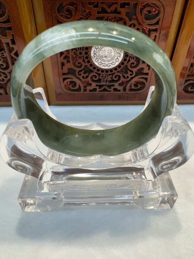 Certified Real Jade Bangle #4003241, Size: 54mm