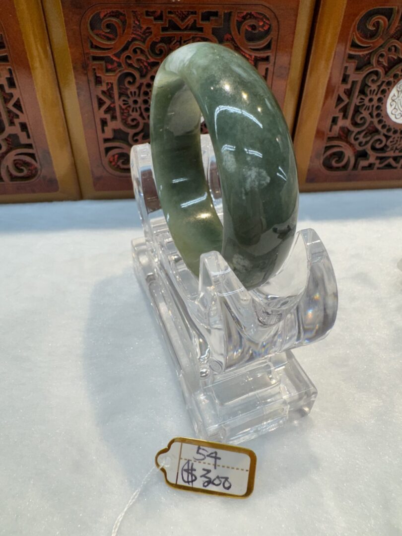 Certified Real Jade Bangle #4003241, Size: 54mm - Image 6