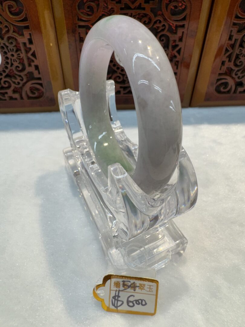 Certified Real Jade Bangle #4003265, Size: 54mm - Image 6