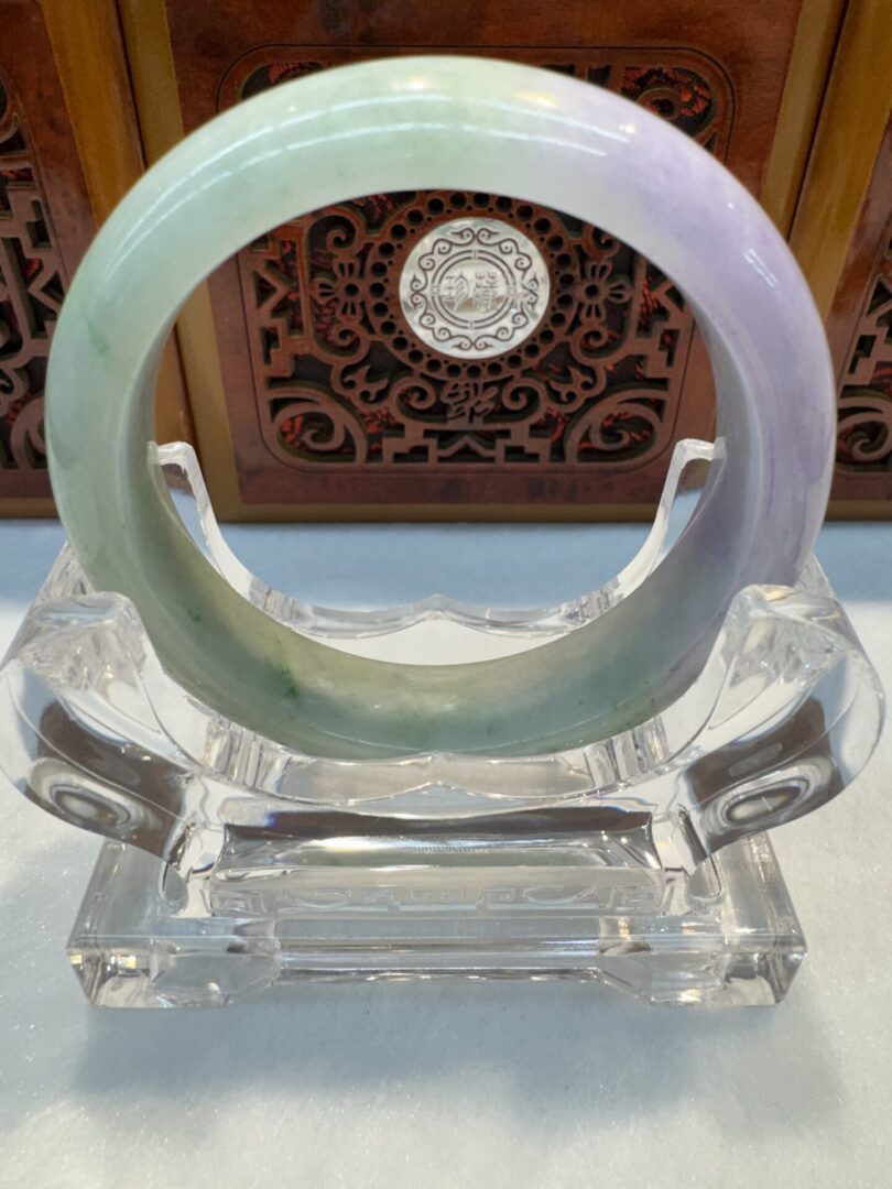Certified Real Jade Bangle (Jadeite) #4003748 size 56mm