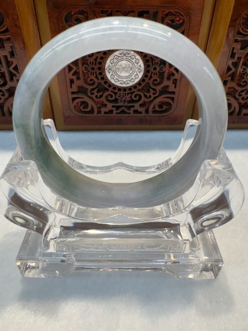 Certified Real Jade Bangle (Jadeite) #4003049 size 56mm - Image 4