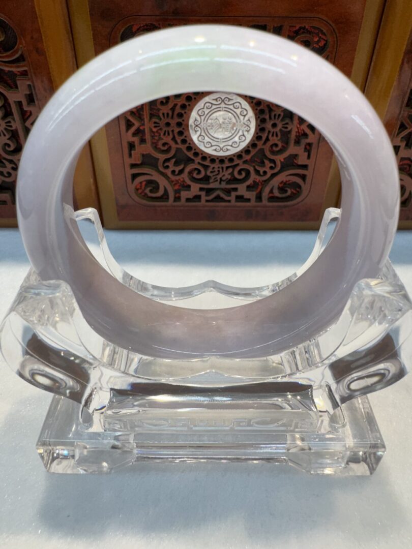 Certified Real Jade Bangle (Jadeite) #4003876 size 56mm