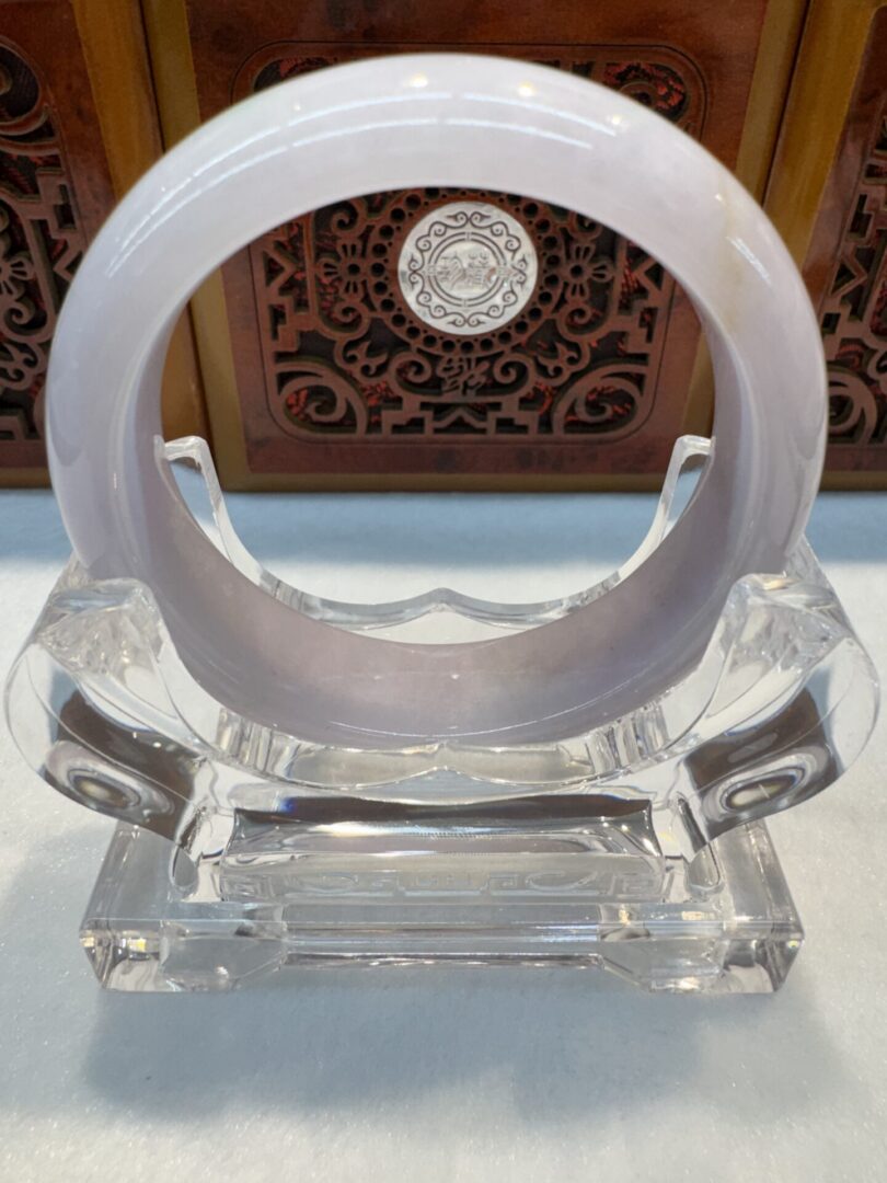 Certified Real Jade Bangle (Jadeite) #4003876 size 56mm - Image 4