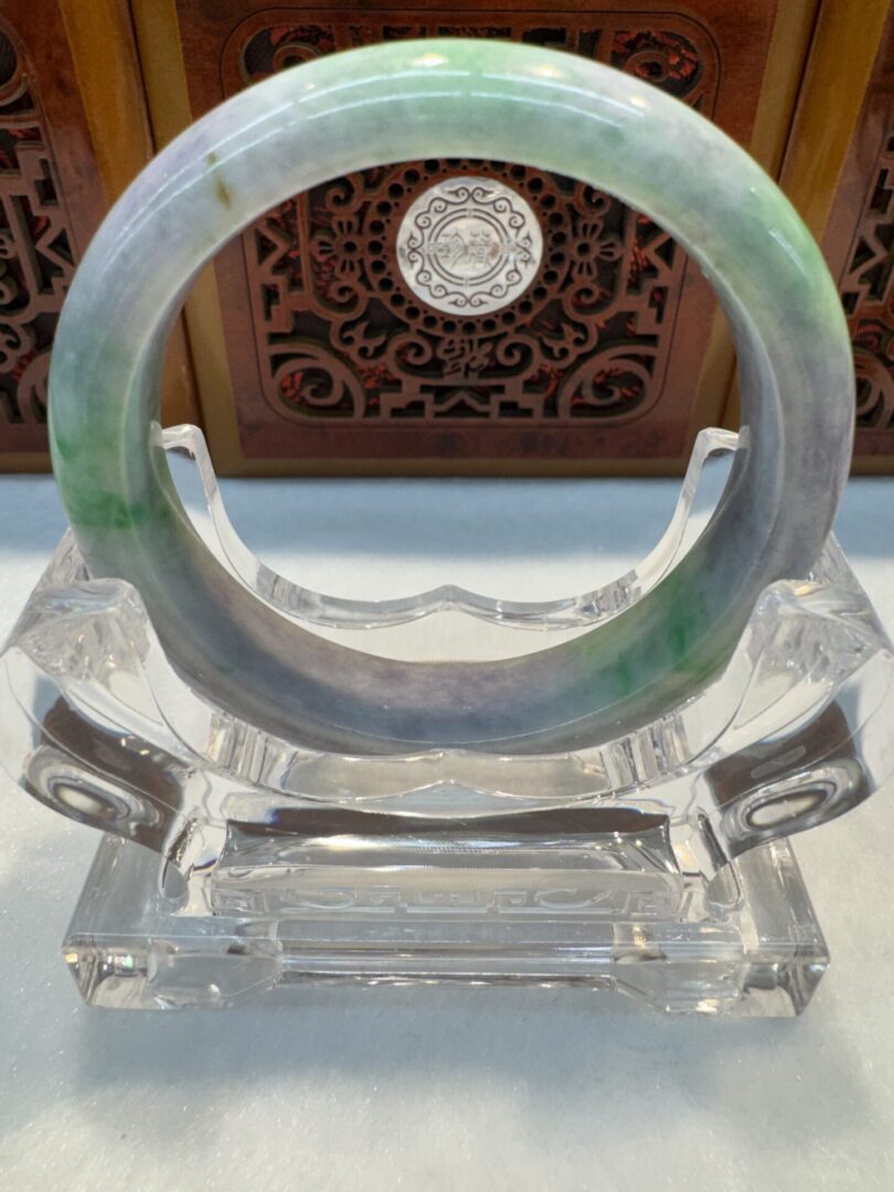 Certified Real Jade Bangle (Jadeite) #4003077 size 56mm