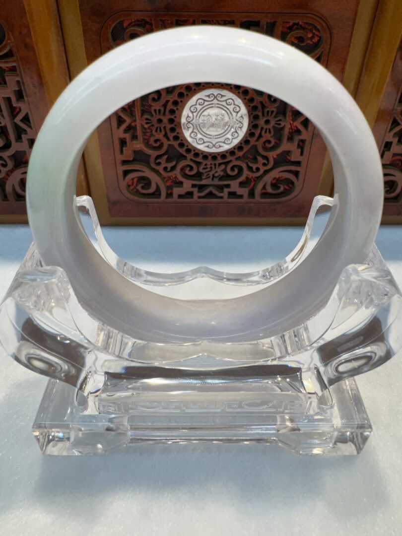 Certified Real Jade Bangle (Jadeite) #4003785 size 56mm