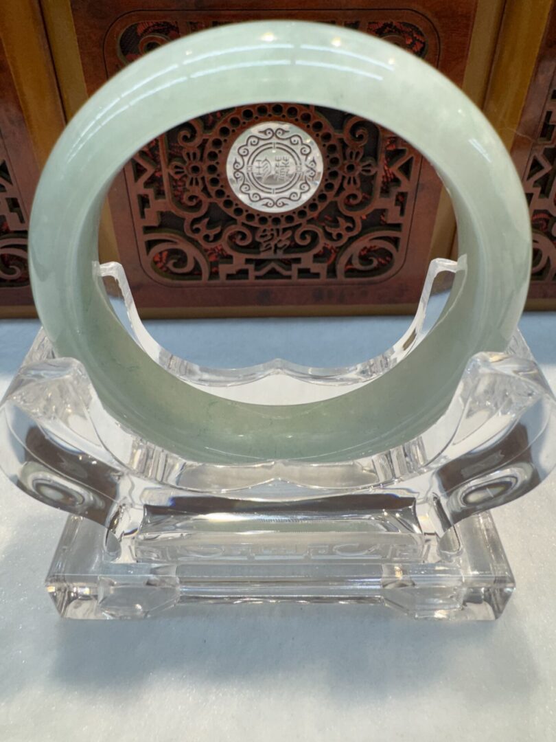 Certified Real Jade Bangle (Jadeite) #4003776 size 56mm