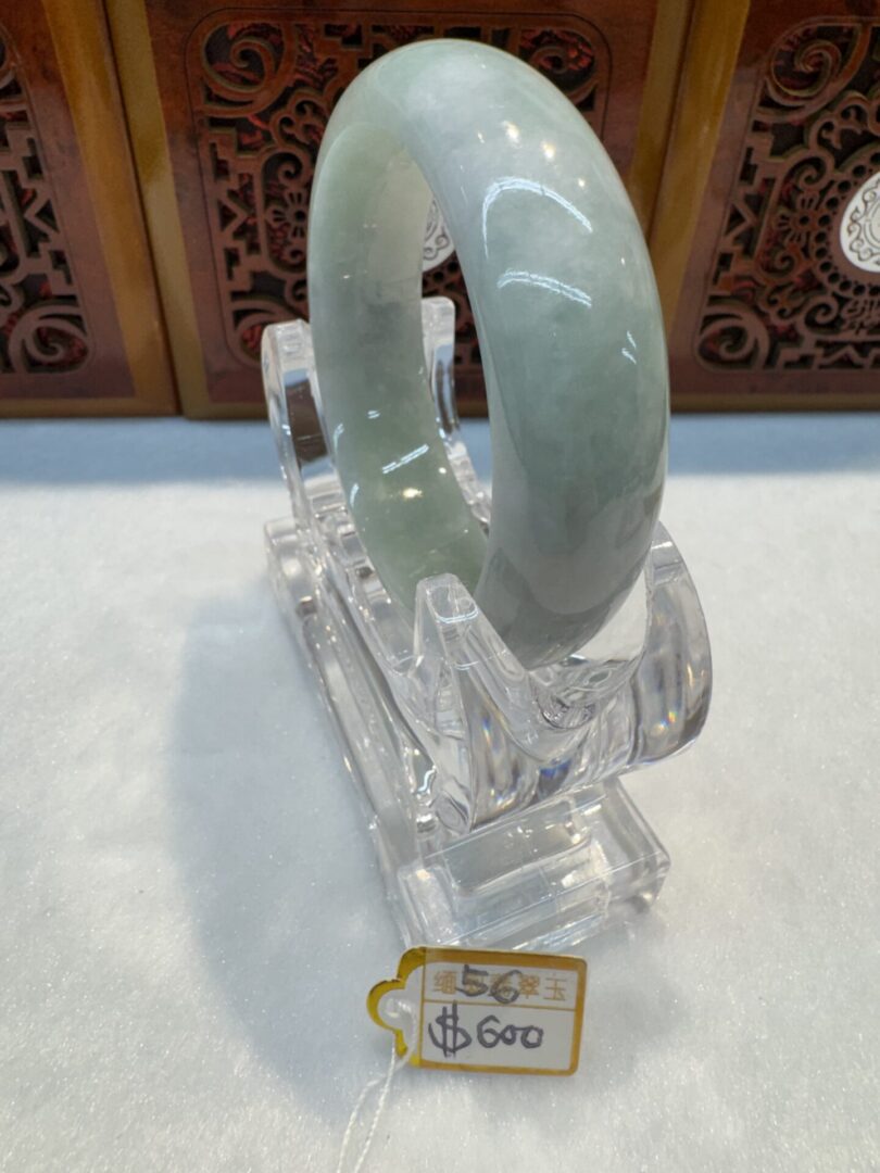 Certified Real Jade Bangle (Jadeite) #4003242 size 56mm - Image 6