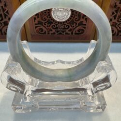 Certified Real Jade Bangle (Jadeite) #4003083 size 57mm