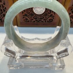 Certified Real Jade Bangle (Jadeite) #4003065 size 57mm