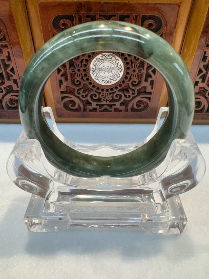 Certified Real Jade Bangle (Jadeite) #4003268 size 55mm - Image 7