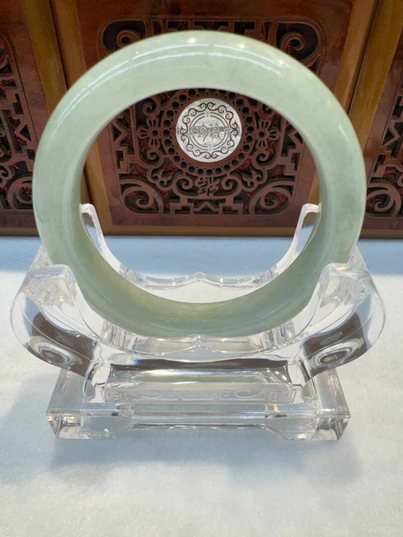 Certified Real Jade Bangle (Jadeite) #4003245 size 55mm - Image 7