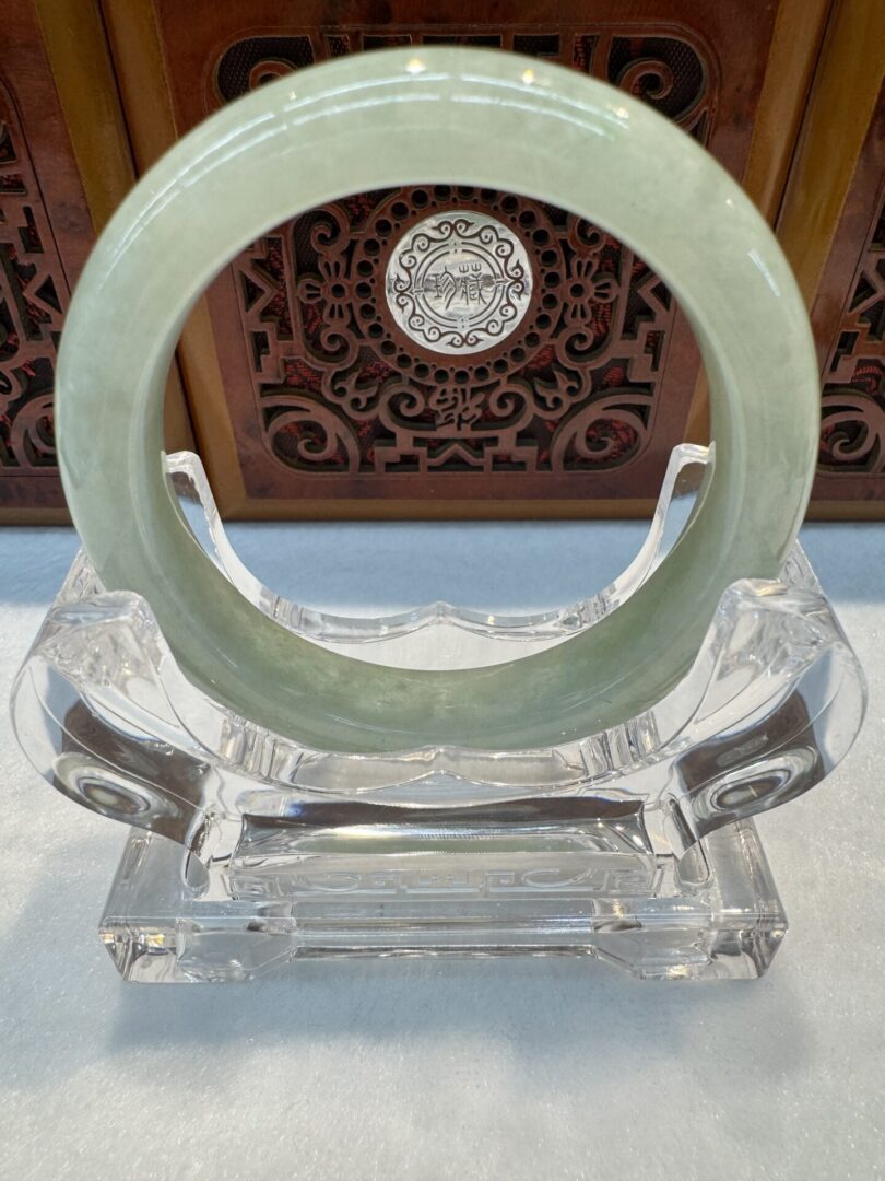 Certified Real Jade Bangle (Jadeite) #4003245 size 55mm