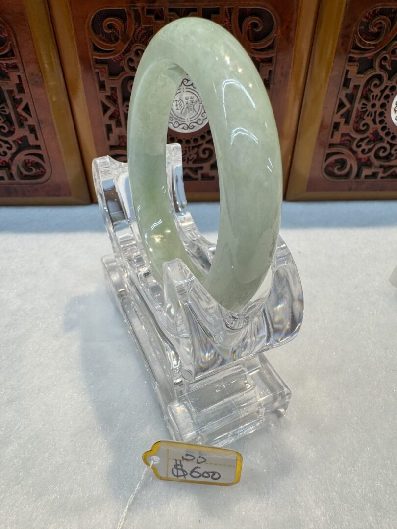 Certified Real Jade Bangle (Jadeite) #4003245 size 55mm - Image 4