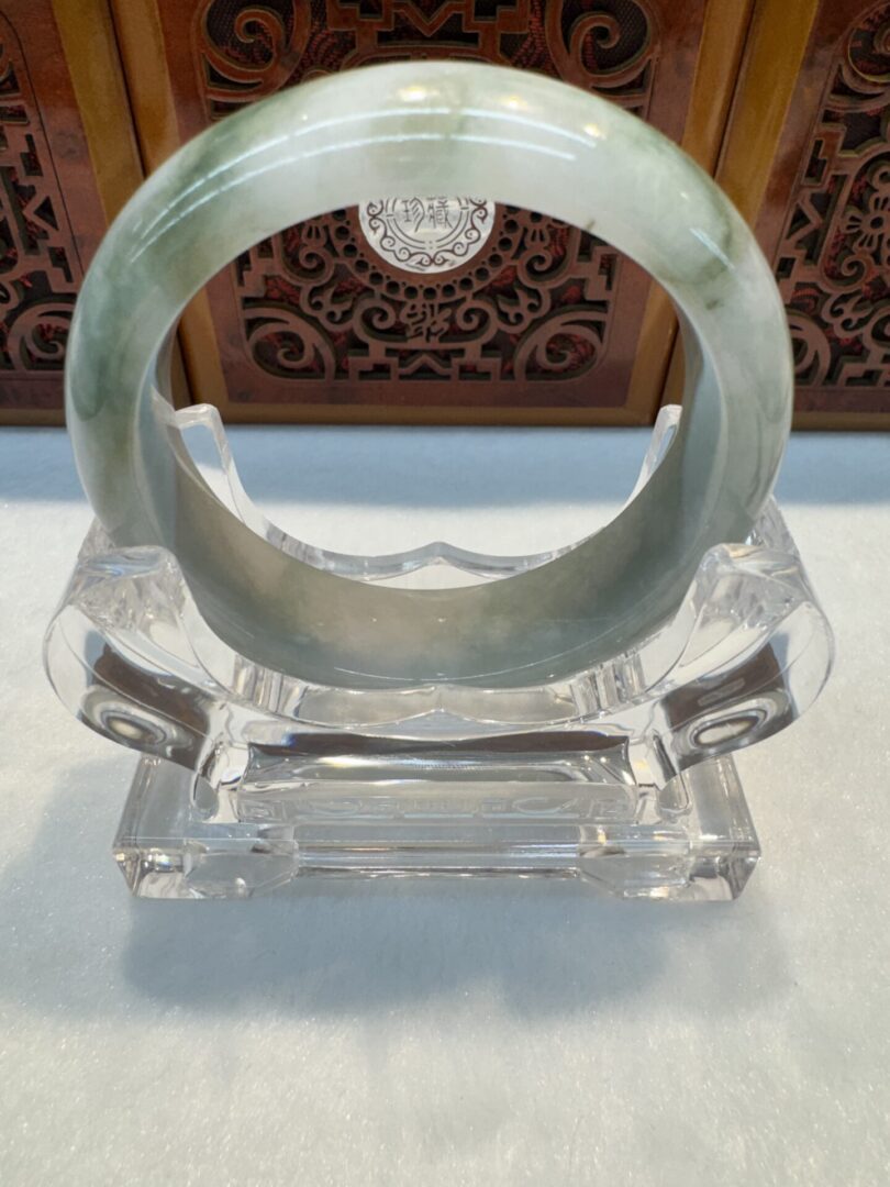 Certified Real Jade Bangle (Jadeite) #4003260 size 55mm - Image 7
