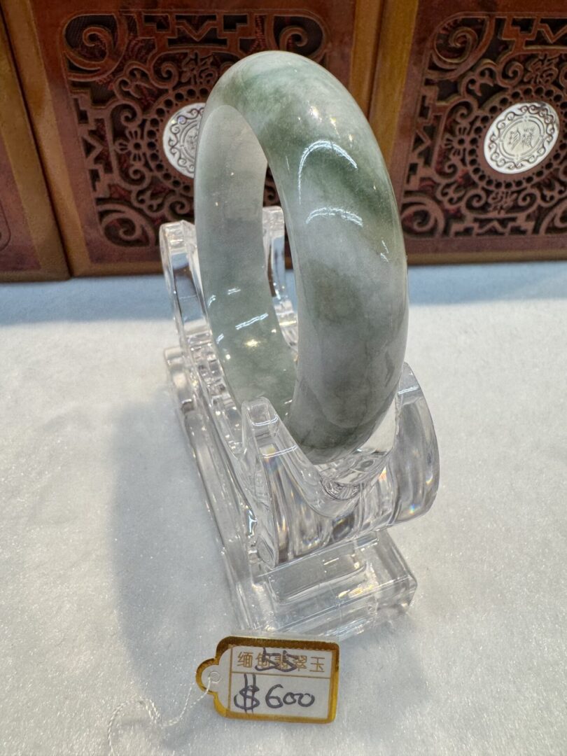 Certified Real Jade Bangle (Jadeite) #4003260 size 55mm - Image 4